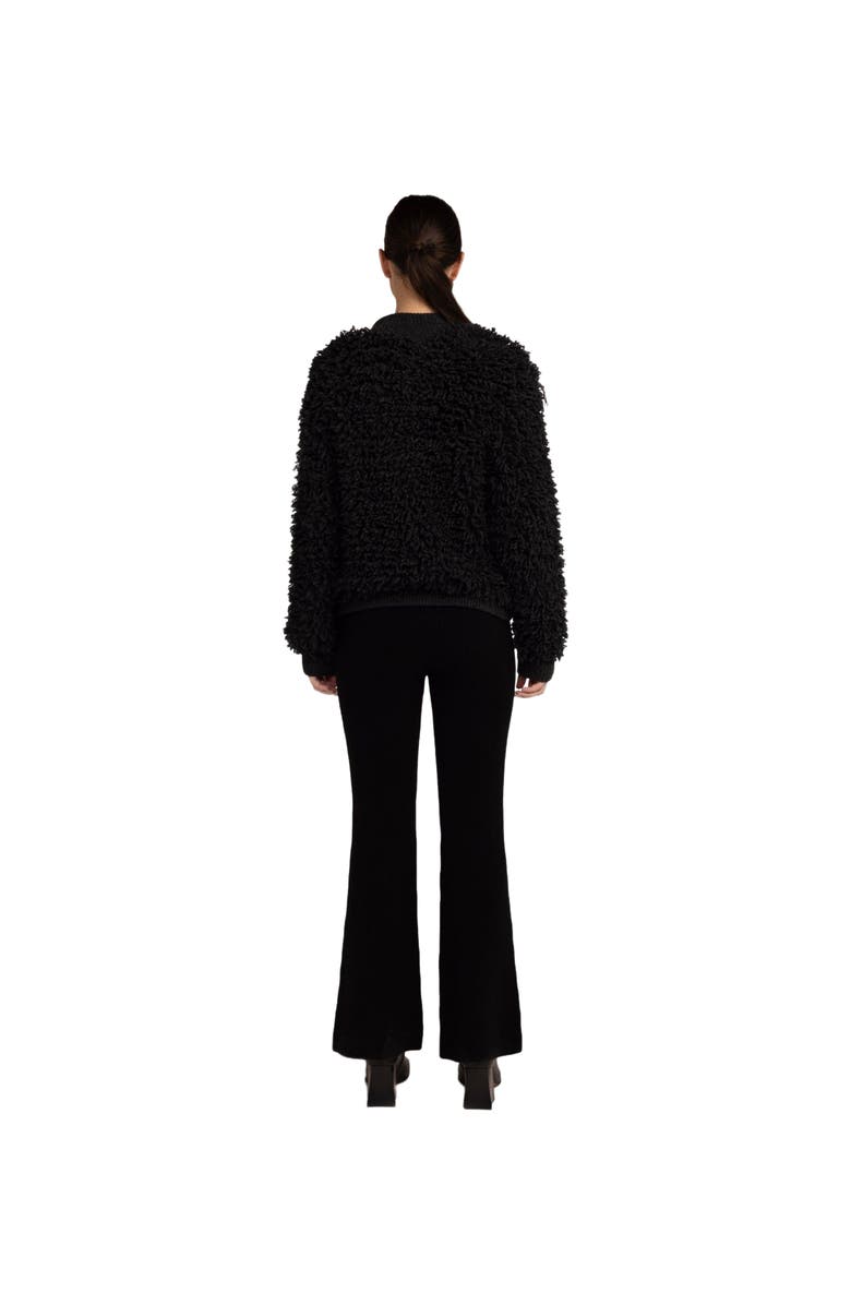 GOBI Mongolian Cashmere Loop-Stitch Cashmere Cardigan, Alternate, color, Charcoal