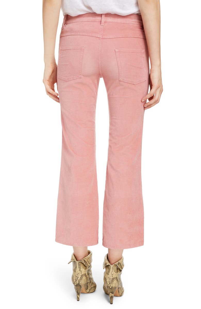 Isabel Marant Étoile Anyree Velveteen Crop Flare Pants, Alternate, color, 