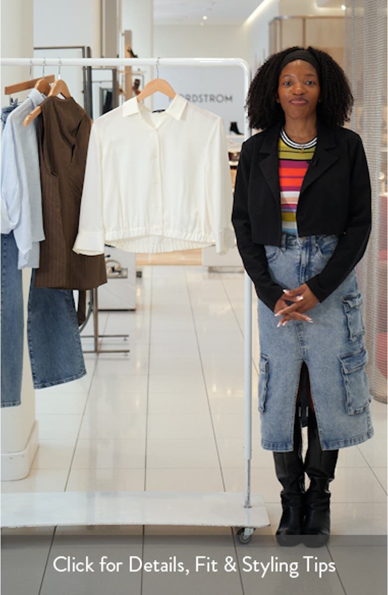 Elastic Hem Silk Button-Up Shirt, sales video thumbnail