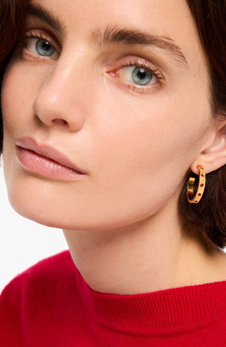 Kate Spade New York set in stone hoop earrings, Alternate, color, 