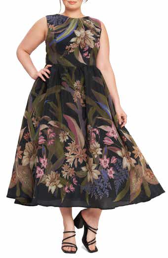 FLYING TOMATO Floral Sleeveless Fit & Flare Midi Dress