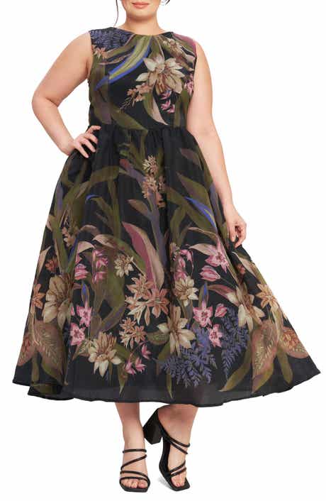 FLYING TOMATO Floral Sleeveless Fit & Flare Midi Dress