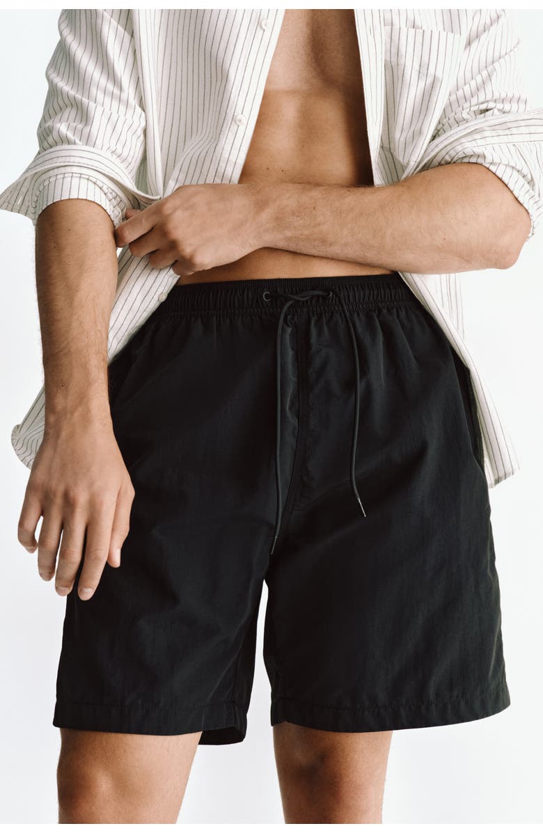 H&M Short Swim Shorts, Alternate, color, Black