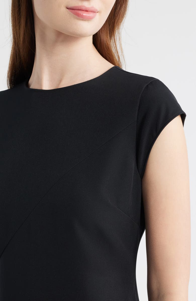 Chelsea28 Cap Sleeve High Low Midi dress, Alternate, color, Black