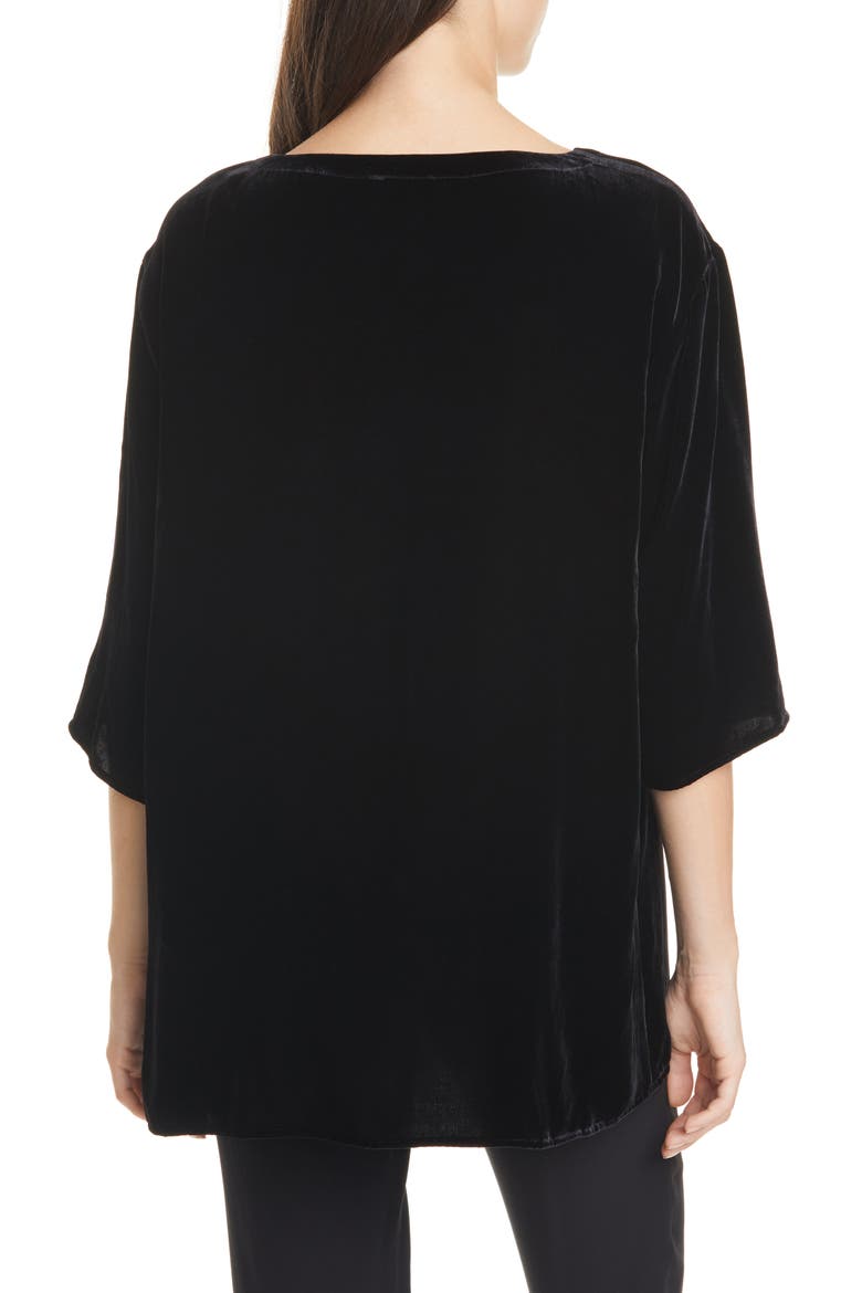 Ballet Neck Boxy Top, Alternate, color, BLACK
