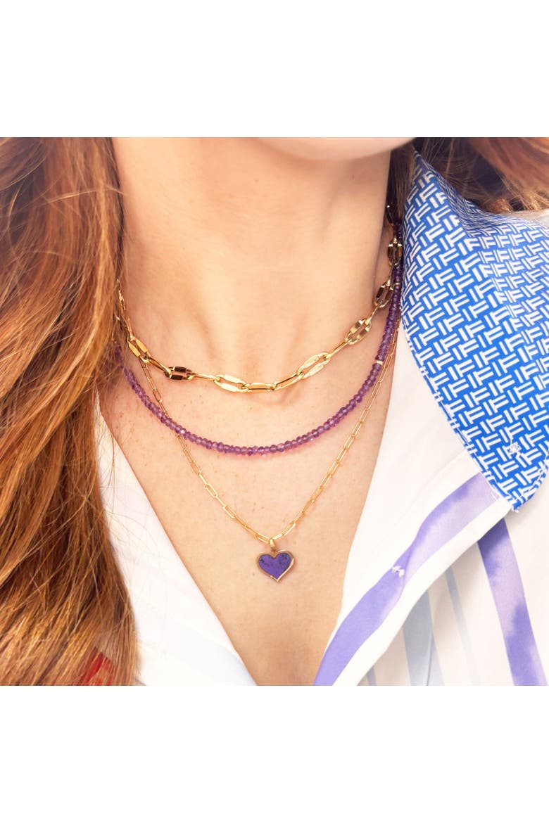Amethyst Bead Necklace, Alternate, color, Amethyst