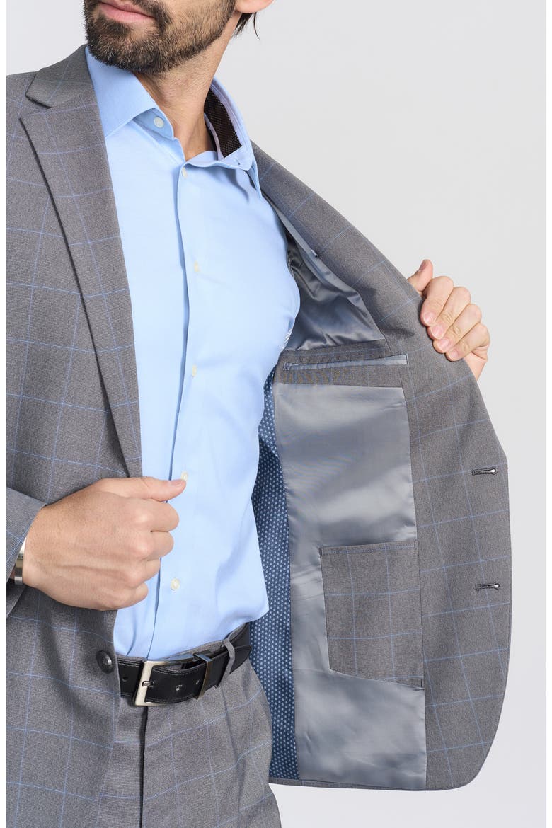 Gray Windowpane Plaid Print Trim-Fit Suit, Alternate, color, GREY