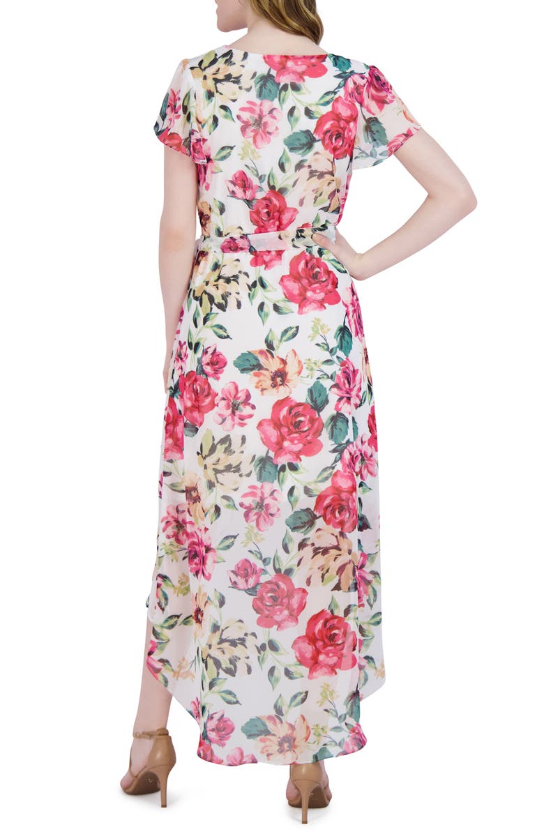 Julia Jordan Floral High-Low Faux Wrap Dress, Alternate, color,