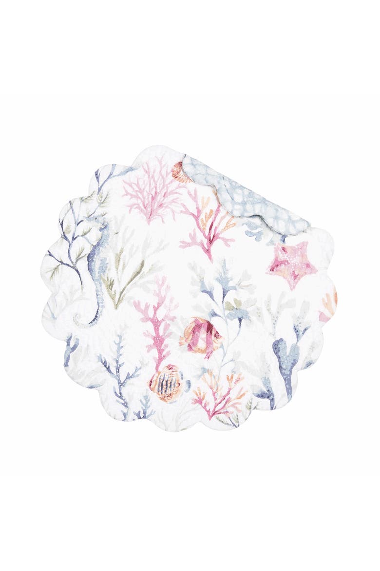 Nori Coral Round Placemats Set of 6, 17", Alternate, color, Blue