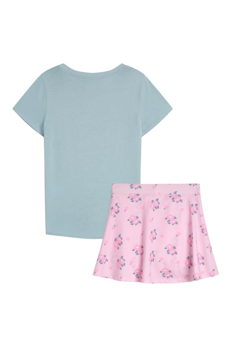 Kids' Logo Graphic T-Shirt & Skort, Alternate, color, ICE BLUE
