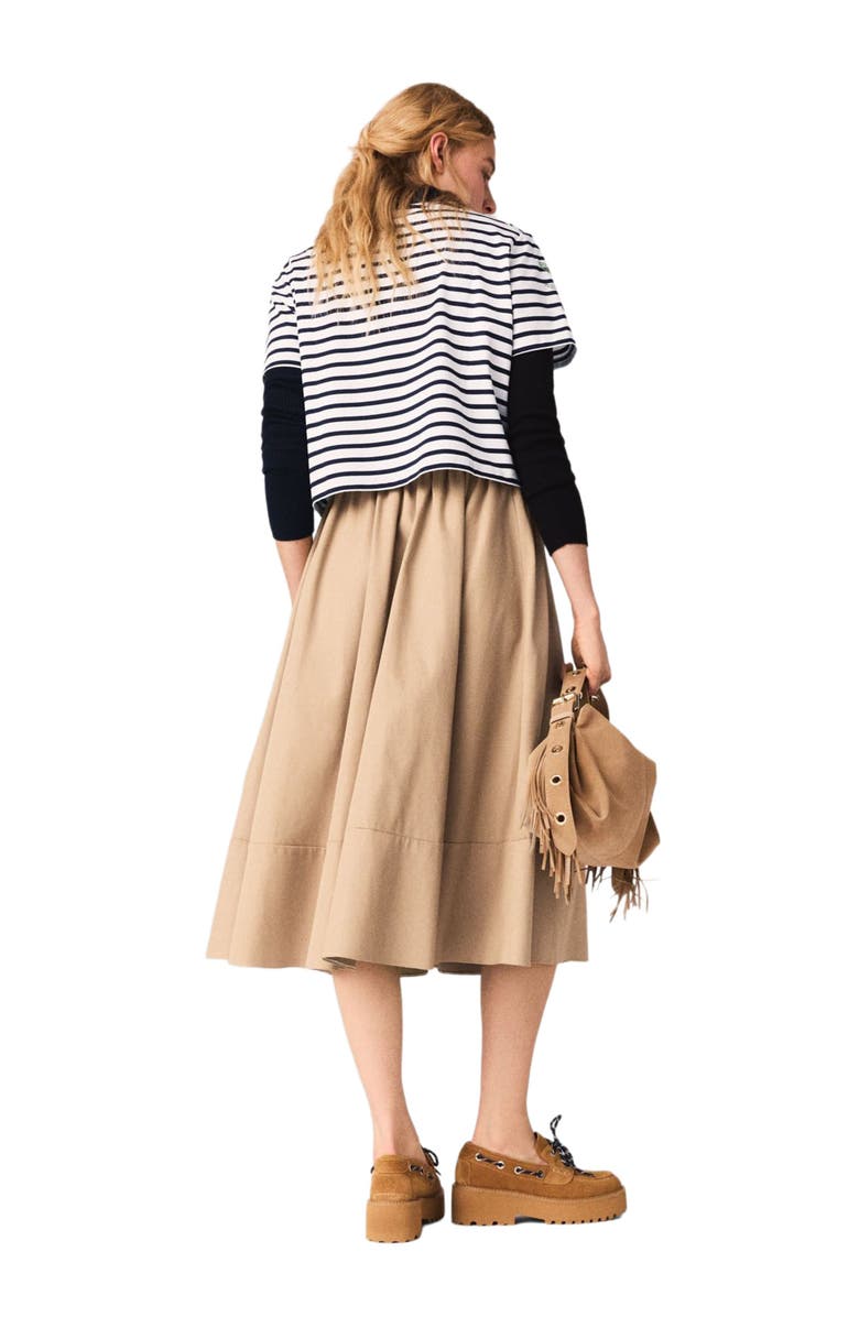 maje Striped rhinestone flower T-shirt, Alternate, color, White