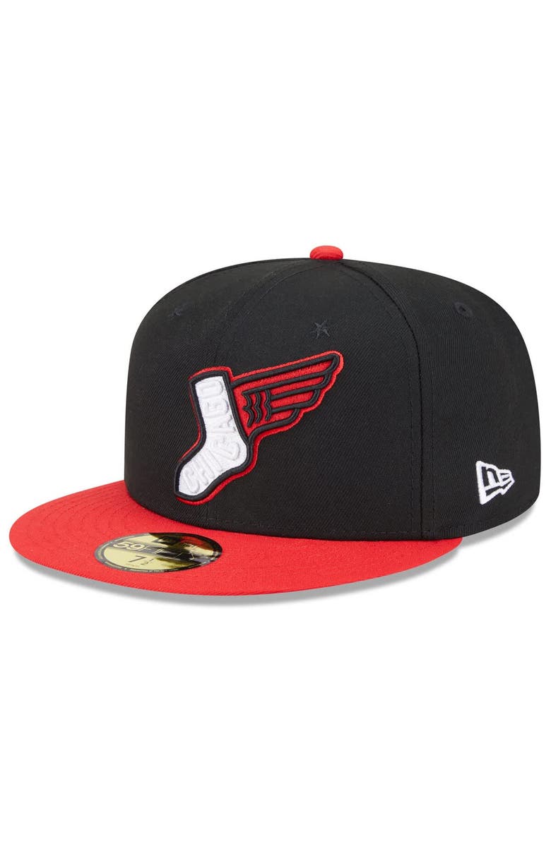 New Era Men's New Era Black/Red Chicago White Sox 2025 City Connect Alternate 59FIFTY Fitted Hat, Alternate, color, Black