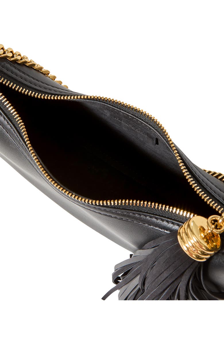 Veronica Beard Small Fortune Leather Shoulder Bag, Alternate, color, Black