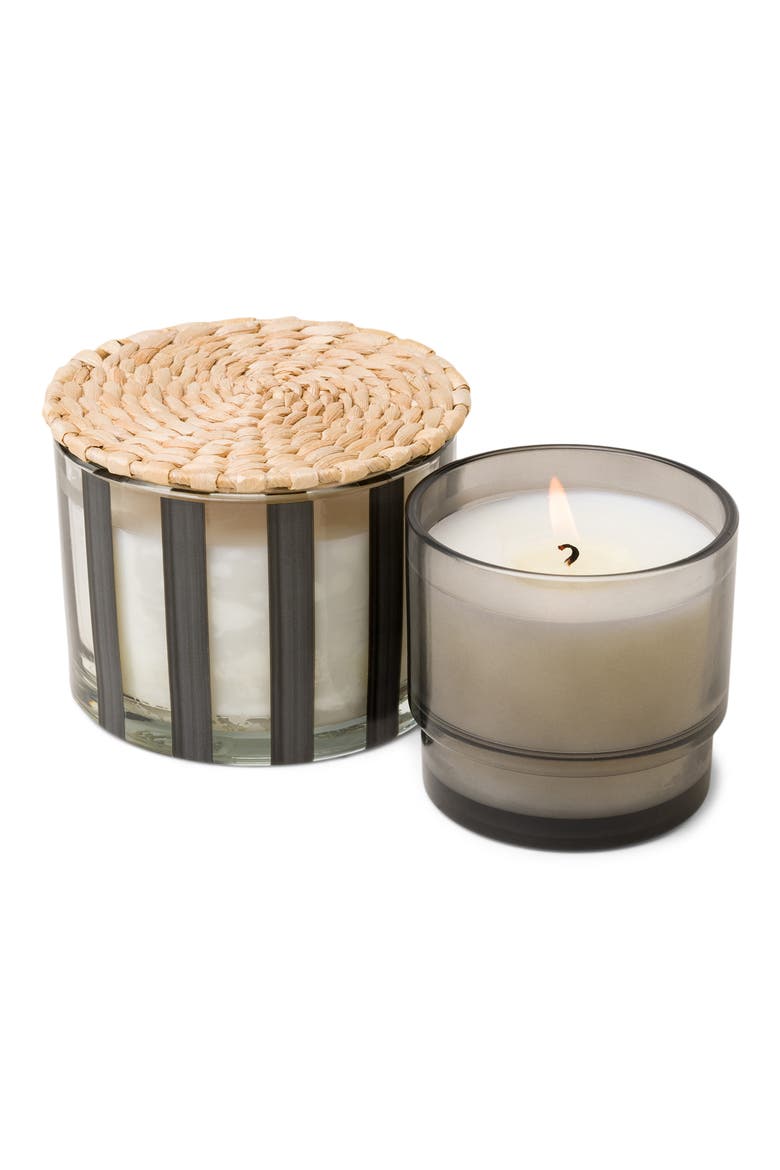 Al Fresco Stripe Candle, Alternate, color, BLACK