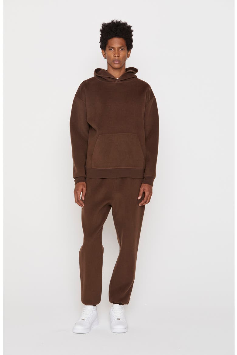 Double Face Wool Blend Hoodie, Alternate, color, WOOD