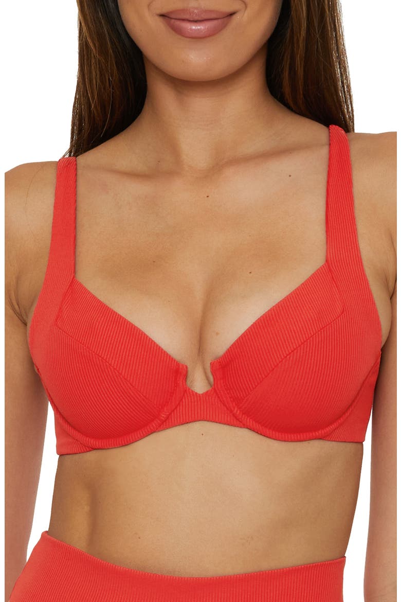 Modern Edge Underwire Bikini Top, Main, color, FIRE