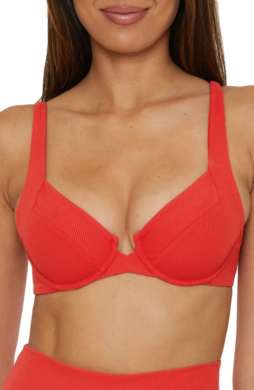 Becca Modern Edge Underwire Bikini Top In Fire