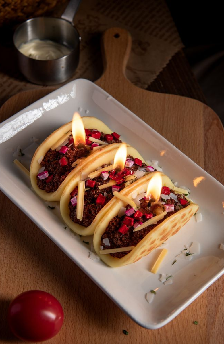 Southlake gifts Taco Candle, Alternate, color, Yellow / Brown