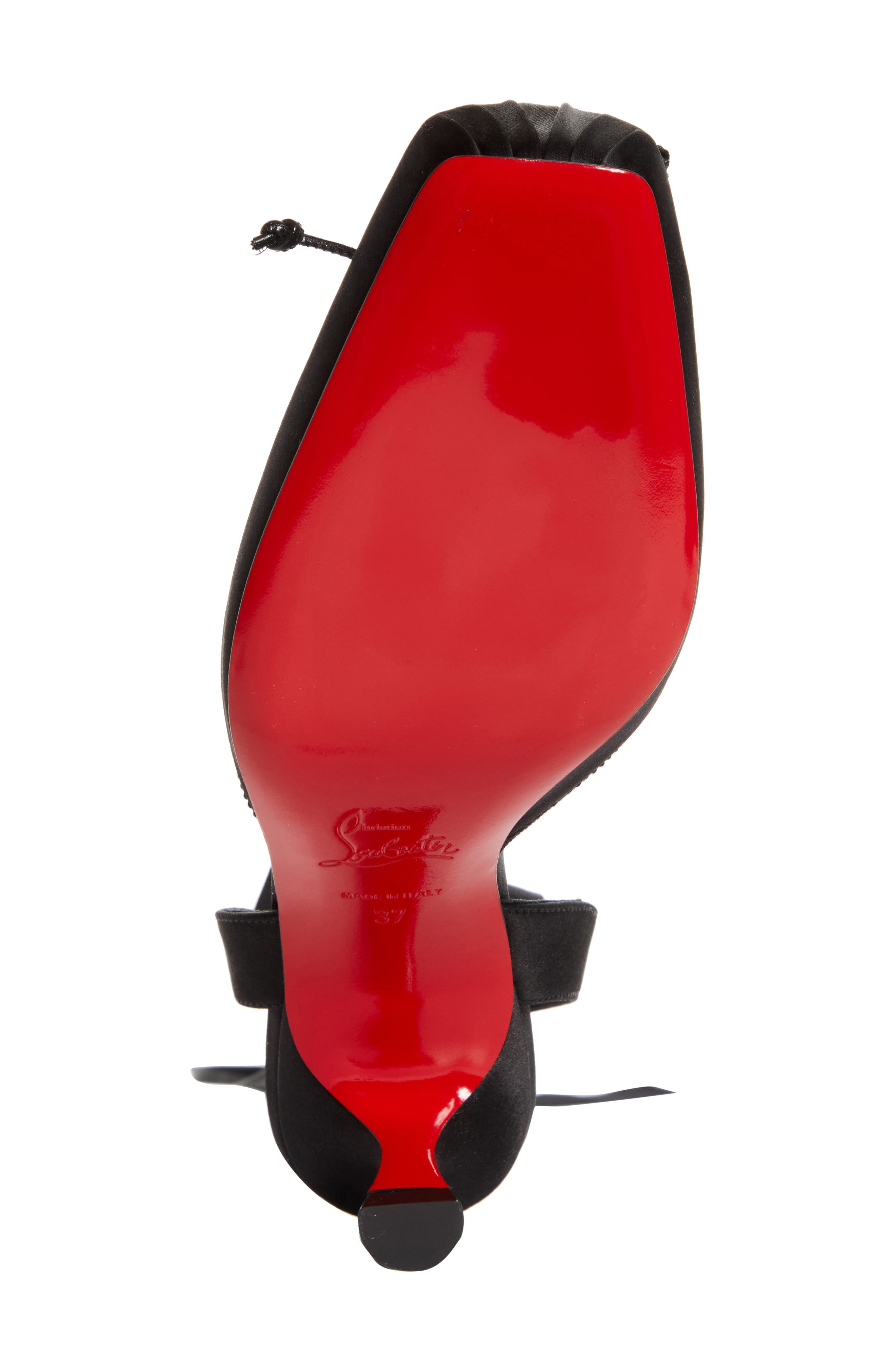 Christian Louboutin Cassia Lace-Up Slingback Pump, Alternate, color, Black/ Black