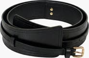 Modenaire Leather Waist Belt with Layered Strap and Buckle