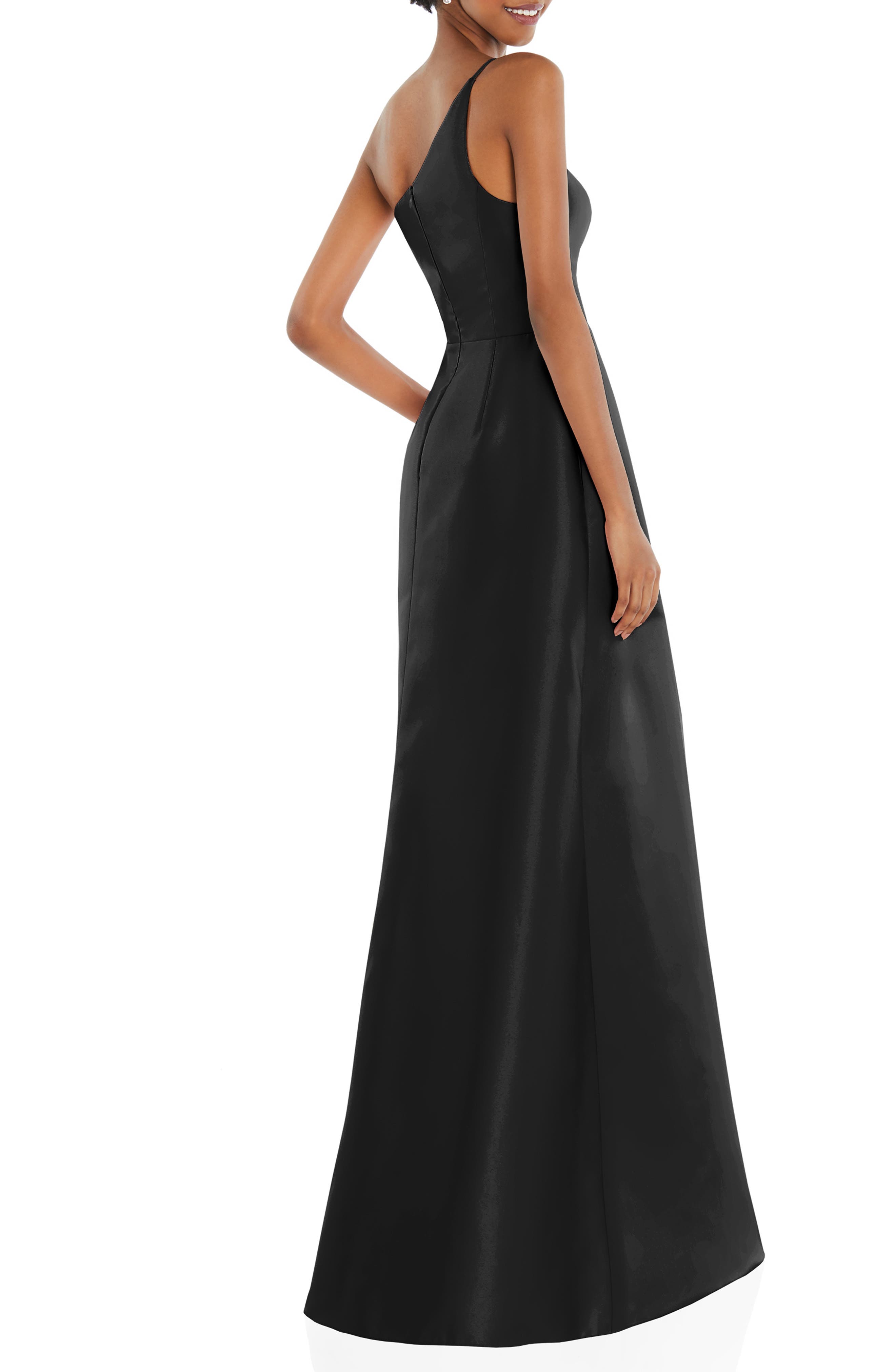 One-Shoulder Satin Gown - image 2