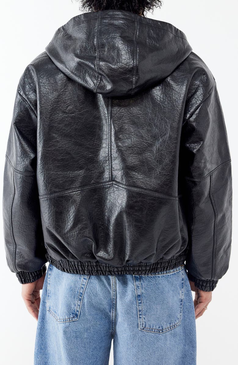 BDG Urban Outfitters Rex Faux Leather Hooded Jacket, Alternate, color, 