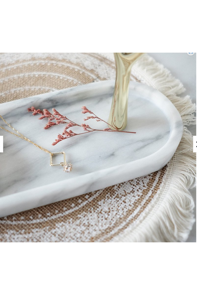 Artifacts Trading Company Decorative Runway Marble Tray, Alternate, color, White Matte