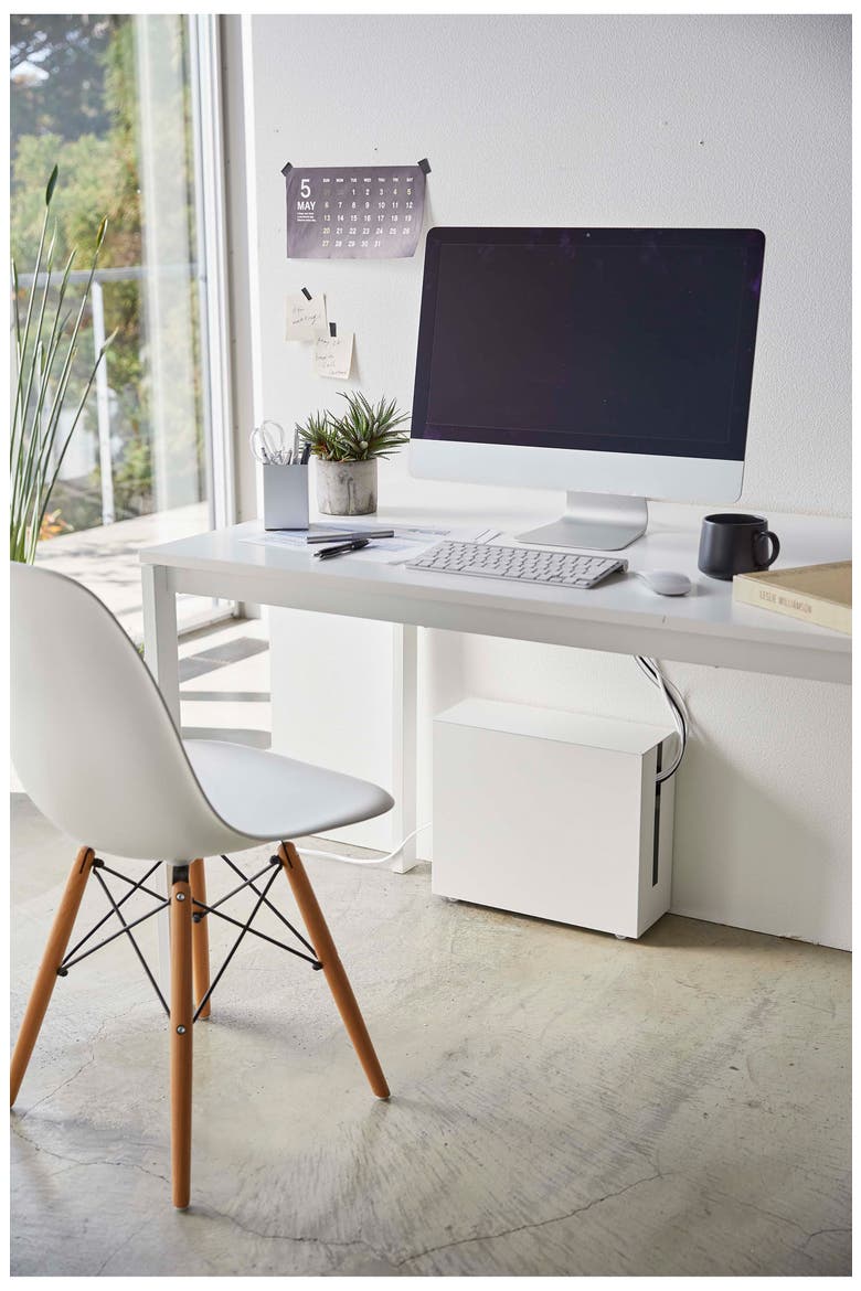 Rolling Cable Management Box, Alternate, color, WHITE