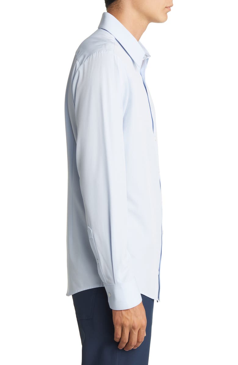 Mizzen+Main Men's Leeward Trim Fit Solid Performance Button-Up Shirt, Alternate, color, Light Blue Solid