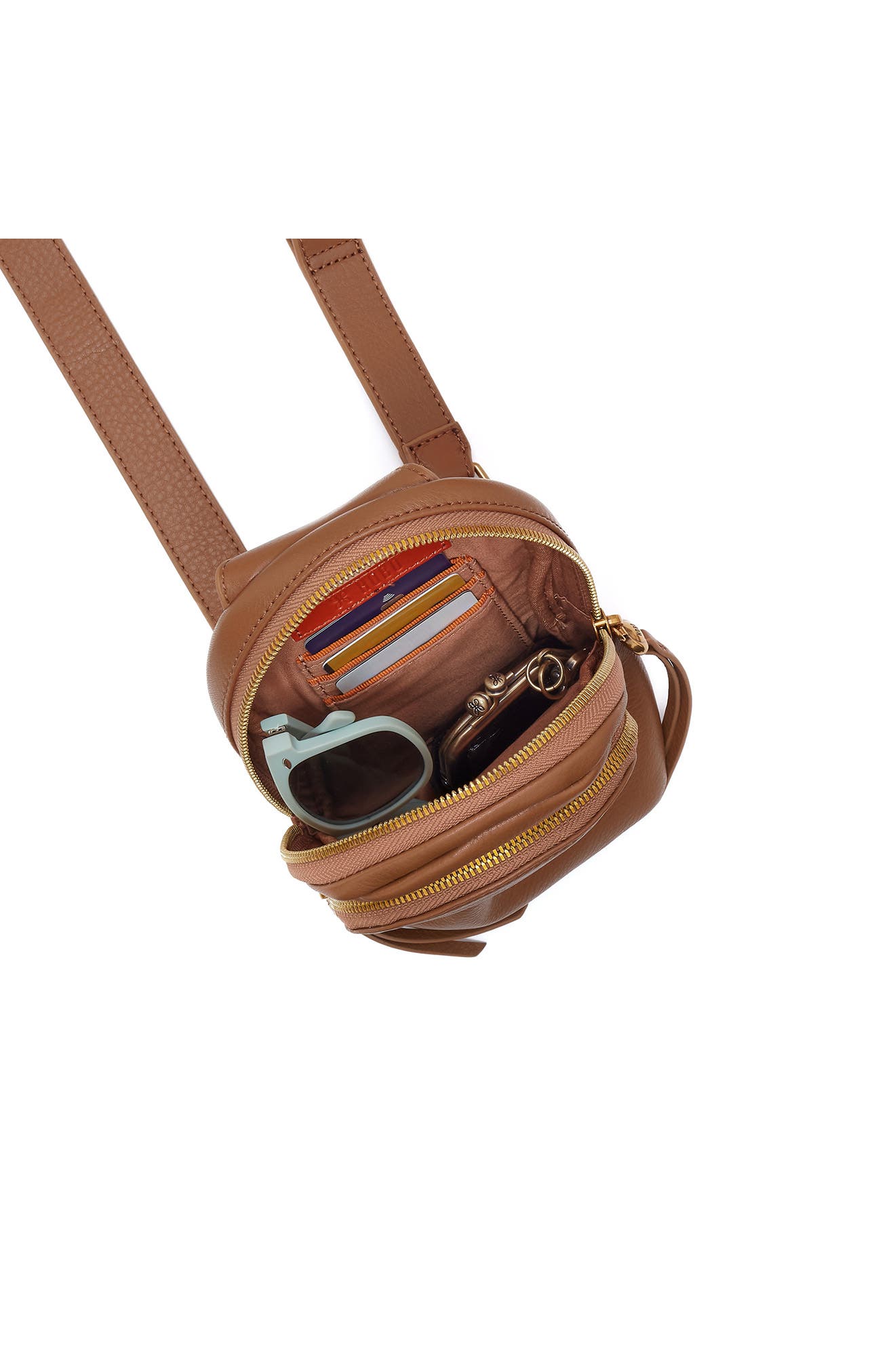 Fern Small Leather Sling Bag, Alternate, color, TIMBER BROWN