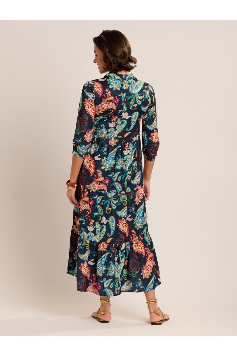 Estrella Sculpted Collar Maxi Dress, Alternate, color, Navy