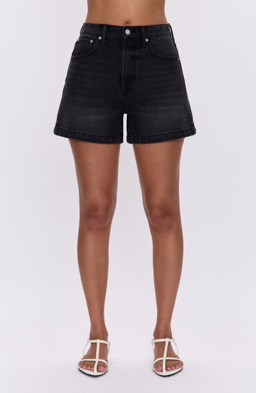 Pistola Saige High Waist Denim Shorts In Black
