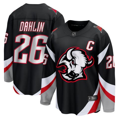 Men's Fanatics Rasmus Dahlin Black Buffalo Sabres Alternate Captain Patch Breakaway Jersey