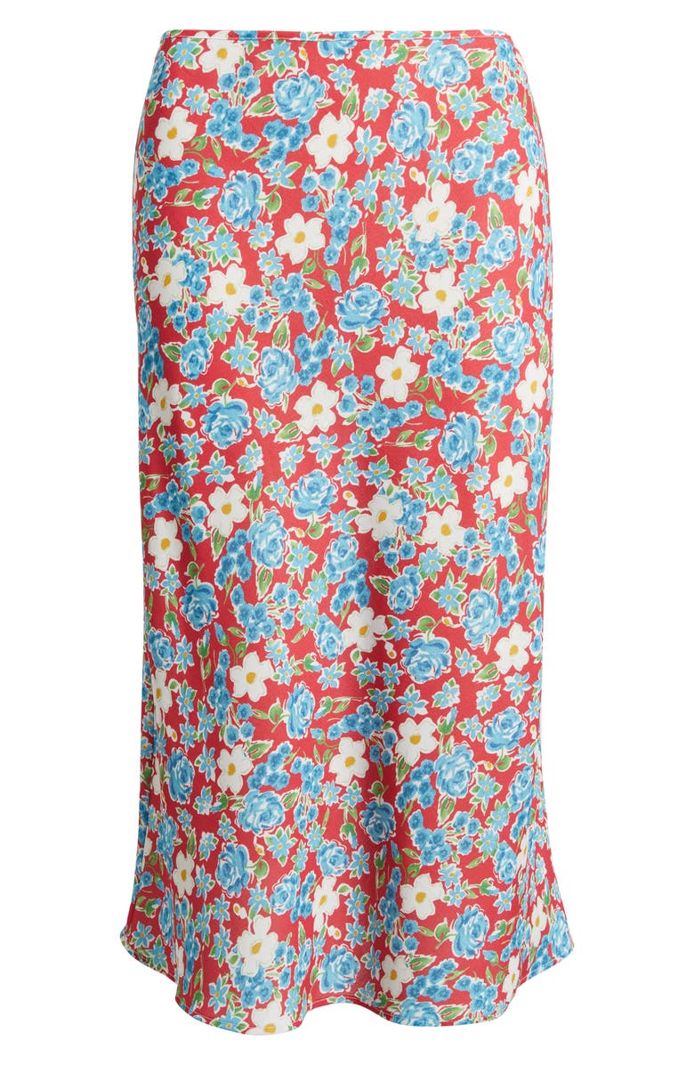 Bella Venice Floral Midi Skirt, Alternate, color, Red Multi