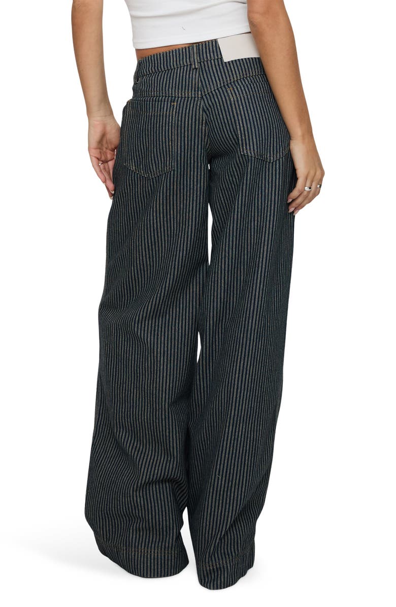 Princess Polly Actually Invested Stripe Low Rise Wide Leg Jeans, Alternate, color, Denim Stripe