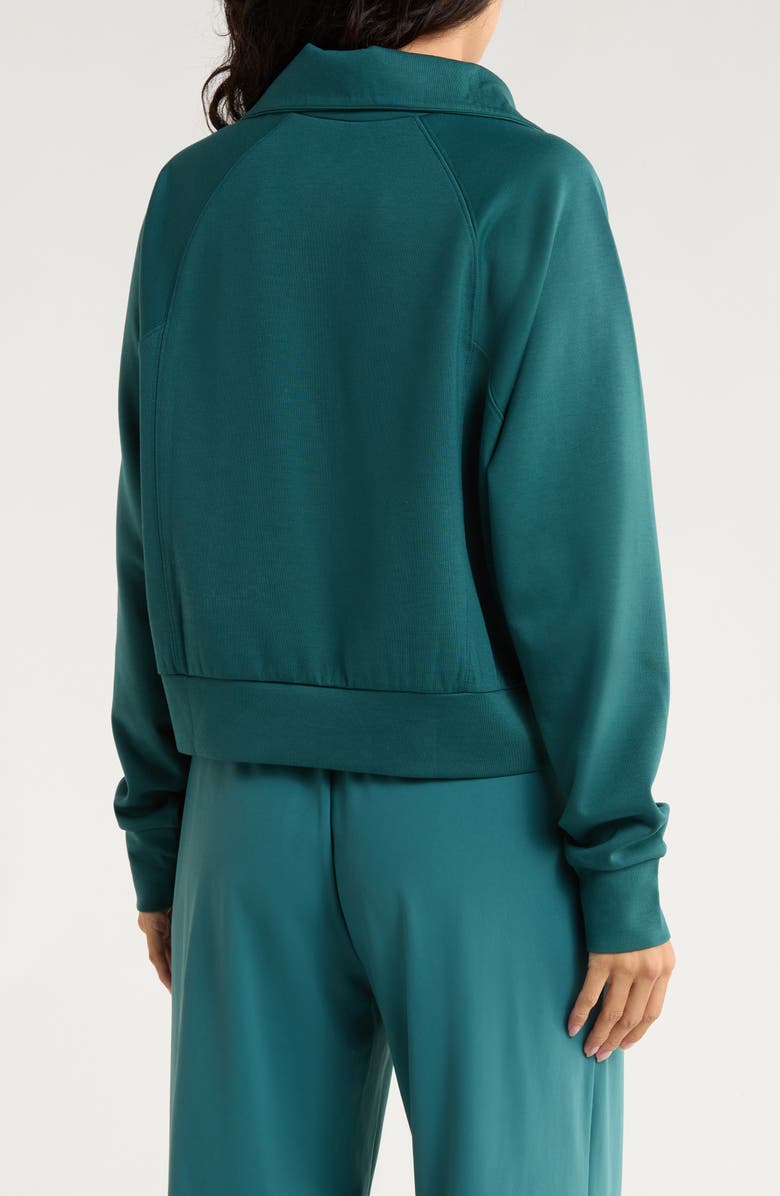 X by Gottex Scuba Knit Half Zip Sweatshirt, Alternate, color, Pine