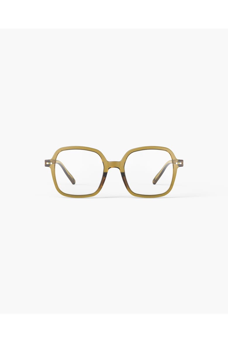 Office 52mm Square Reading Glasses, Main, color, Golden Green