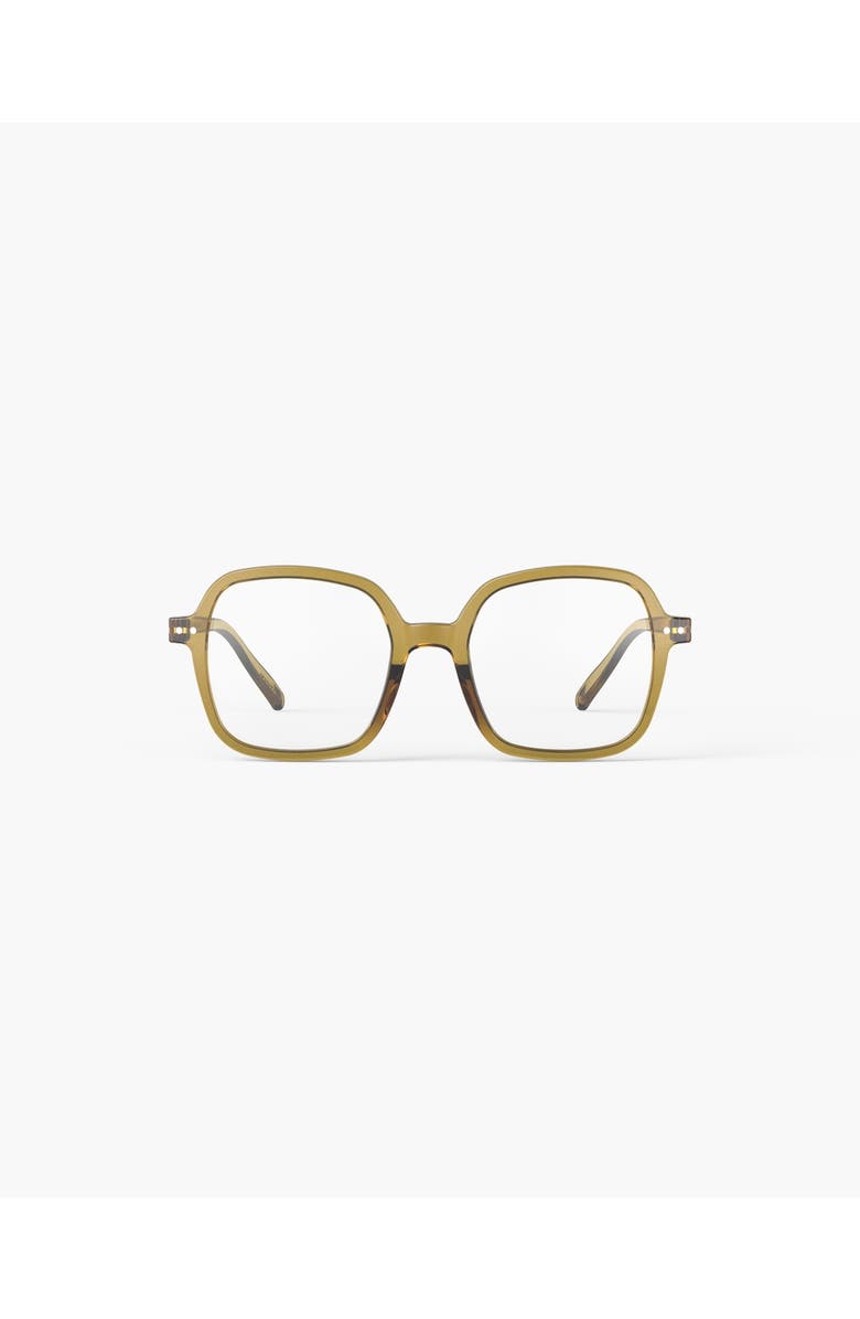 IZIPIZI Office 52mm Square Reading Glasses, Main, color, Golden Green