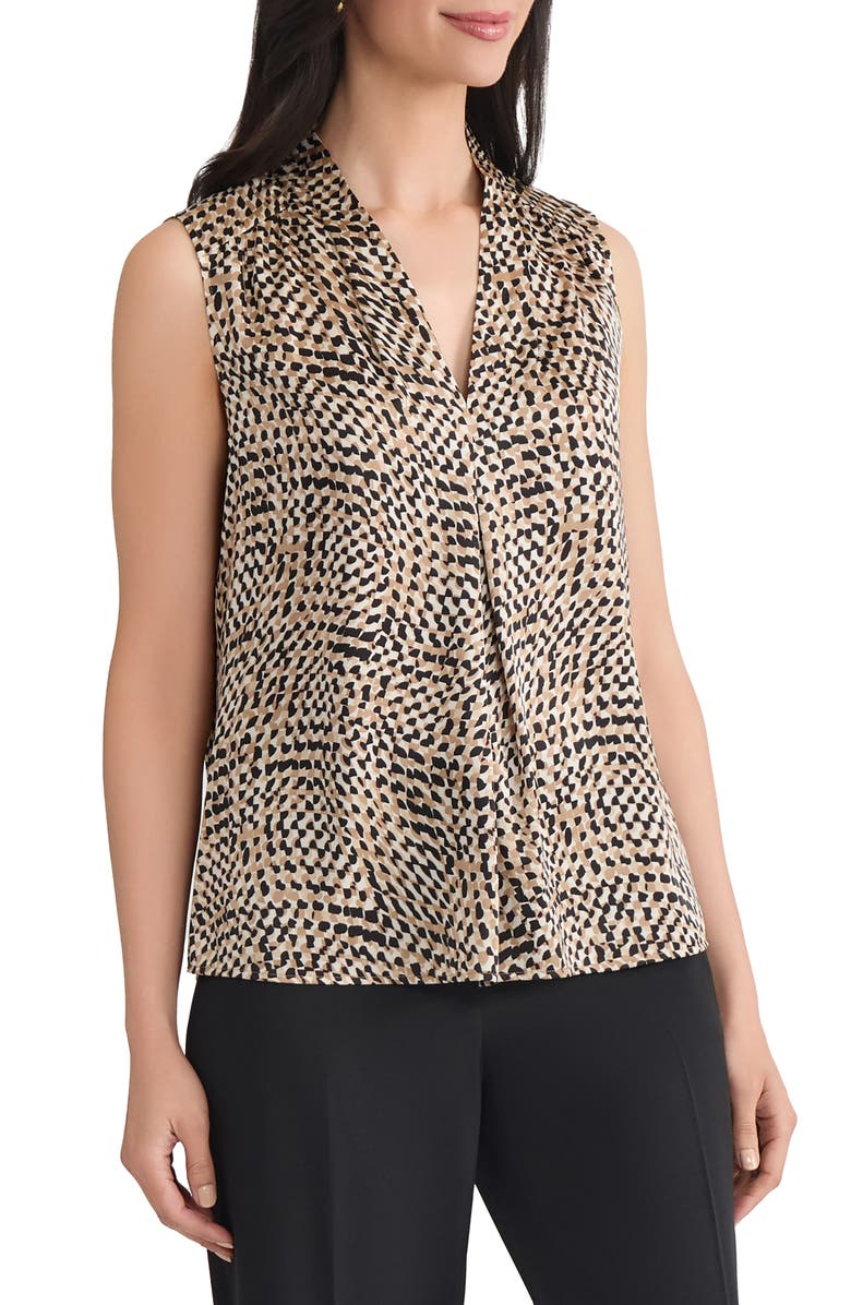 KASPER Pleated Gathered Shell Top, Alternate, color,