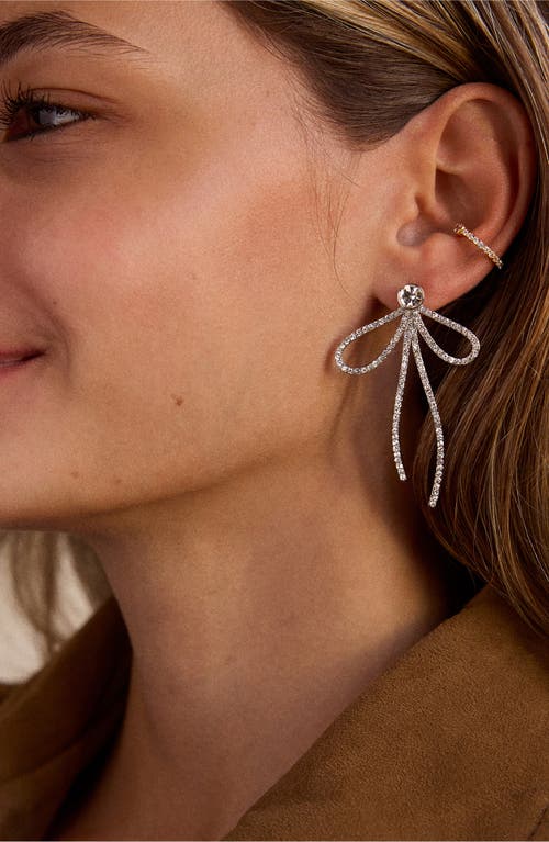 Baublebar Madeline Crystal Bow Drop Earrings In Silver