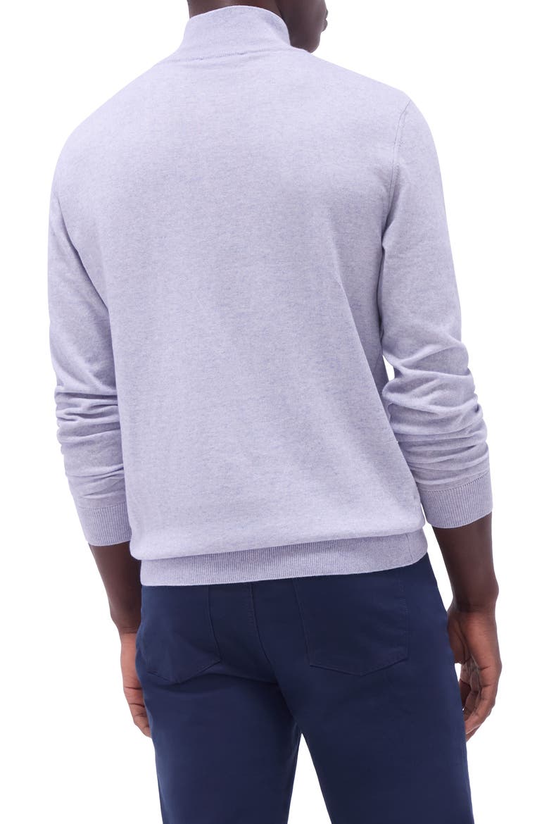 Quarter Zip Cotton & Cashmere Pullover, Alternate, color, LILAC