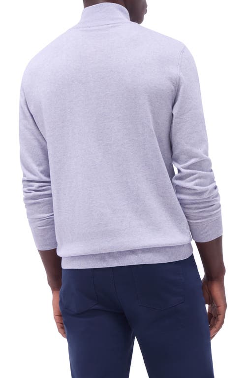 Bugatchi Merino Wool & Silk Bird's Eye Quarter Zip Sweater In Lilac