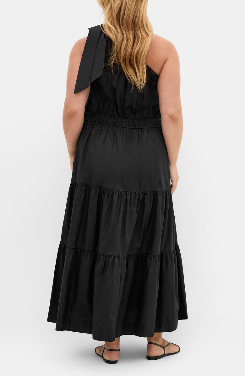 City Chic Haylee One-Shoulder Maxi Dress, Alternate, color, Black