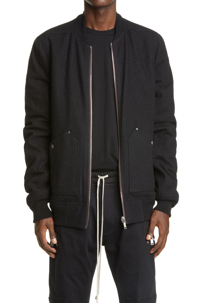 Rick Owens Reversible Cotton & Wool Bomber Jacket, Alternate, color, 