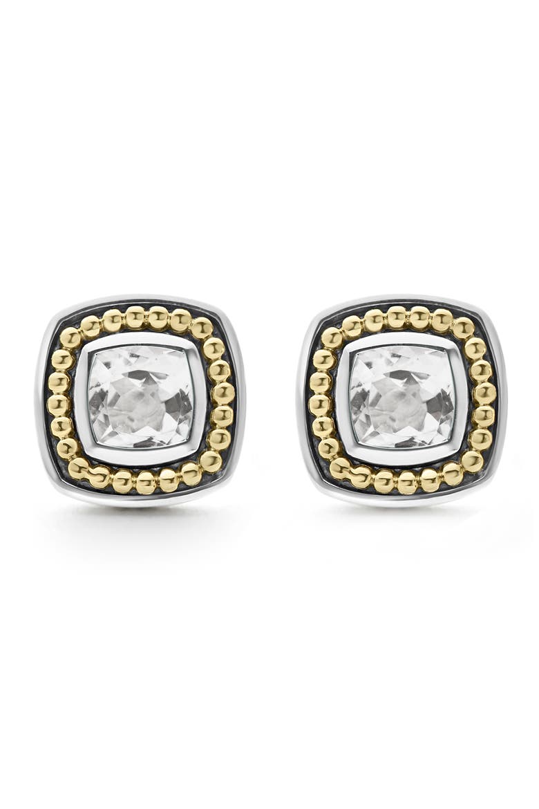 Rittenhouse White Topaz Stud Earrings, Alternate, color, GOLD