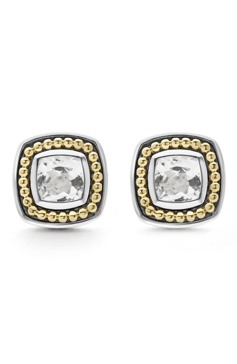 LAGOS Rittenhouse White Topaz Stud Earrings, Alternate, color, Gold