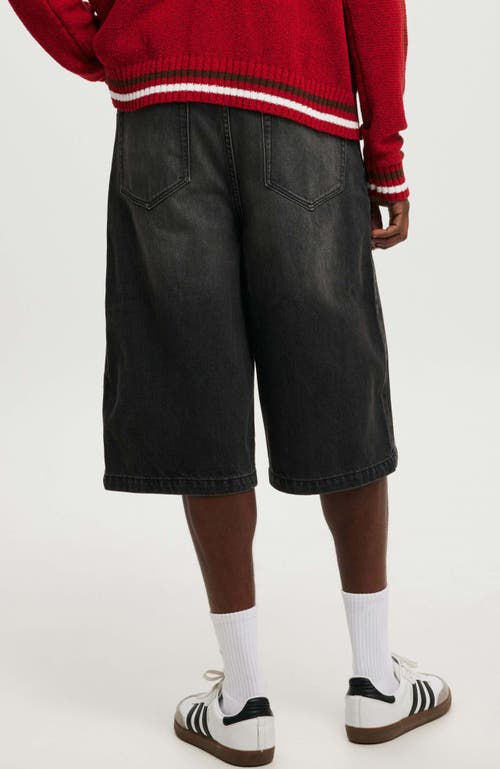 Cotton On Super Baggy Jort In Y2k Washed Black