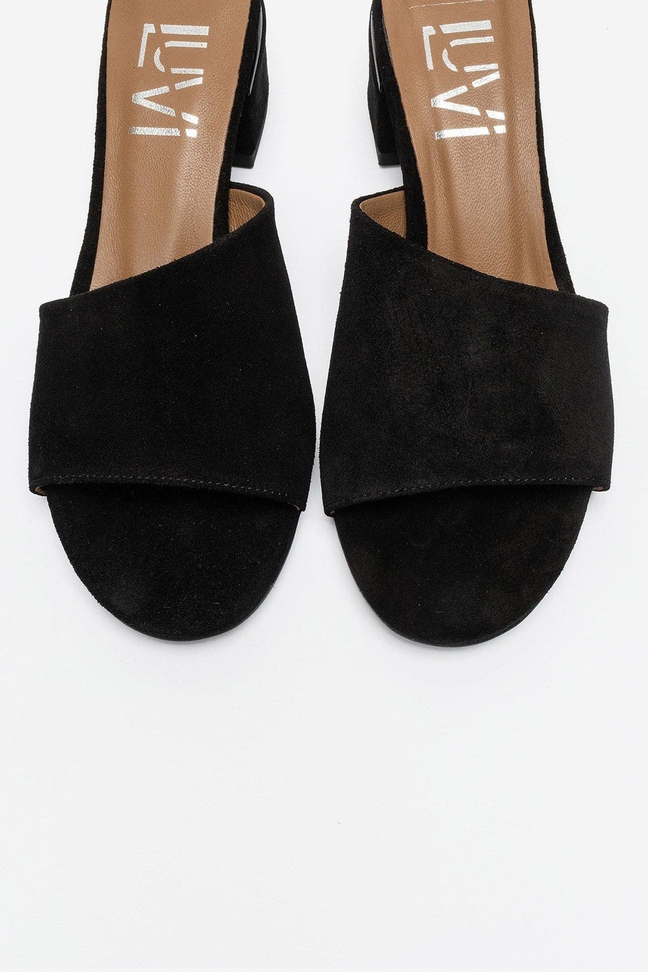 Delavie Leather Block Heel Sandal, Alternate, color, Black Suede