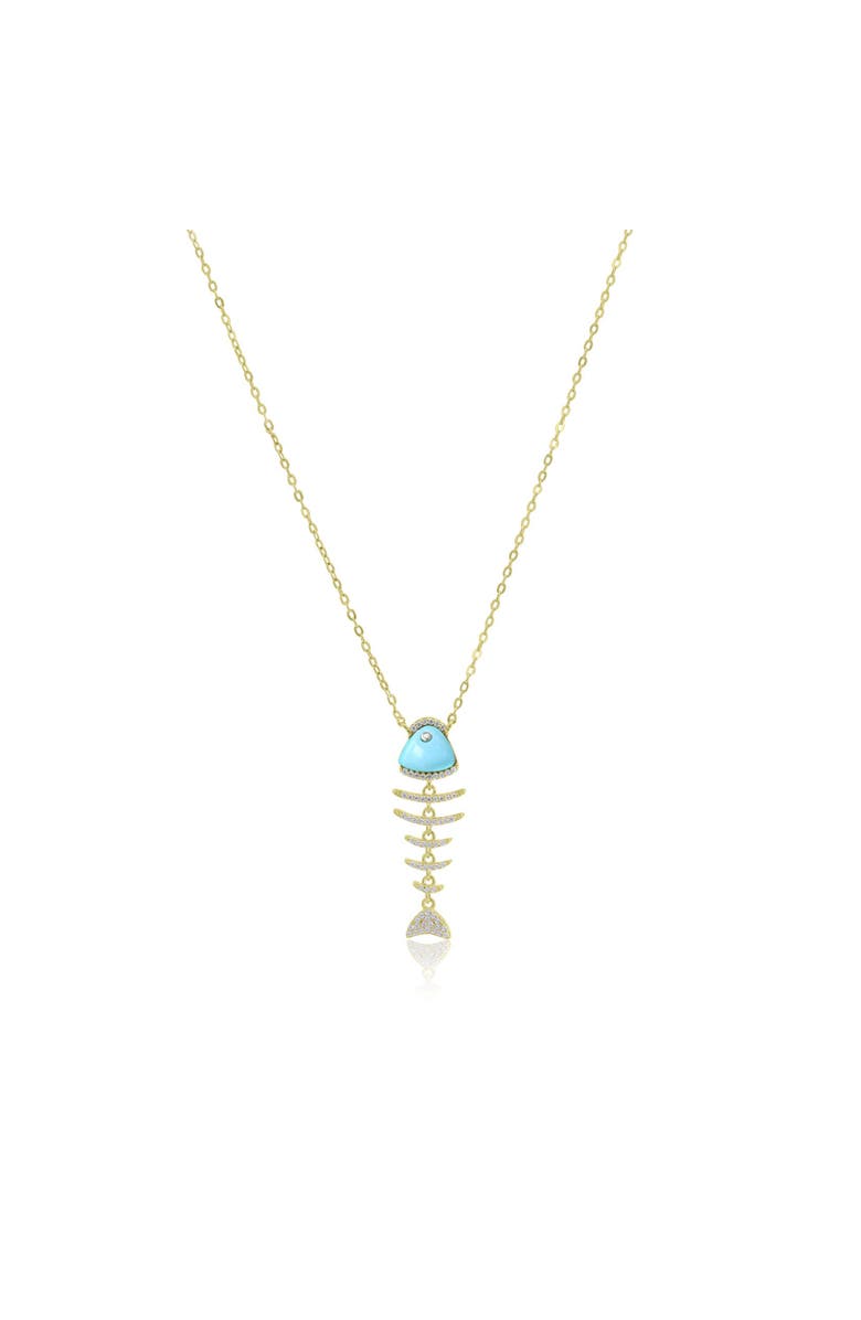 The Lovery Fine Jewelry Turquoise Fish Necklace, Main, color, Turquoise