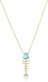 The Lovery Fine Jewelry Turquoise Fish Necklace